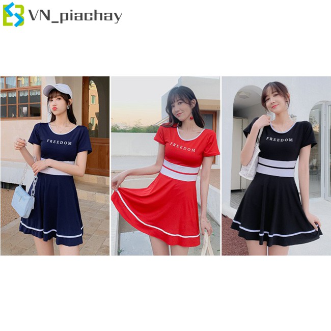 Đồ Bơi Một Mảnh Màu Trơn Phong Cách Thể Thao Cho Nữ