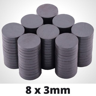 Đen Nam Châm Hình Đồng Xu Màu Đen 8x3mm | 8mm X 3mm | 8x3 mm (2 Mặt)