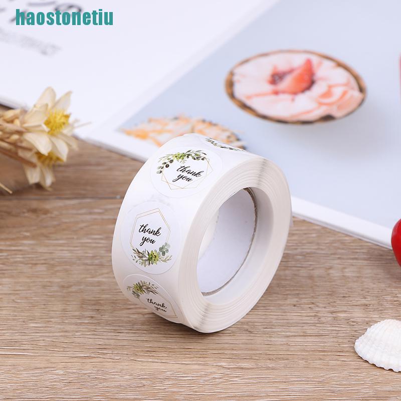 Cuộn 500 Miếng Dán Niêm Phong Bao Bì In Chữ Thank You Độc Đáo Tiện Dụng