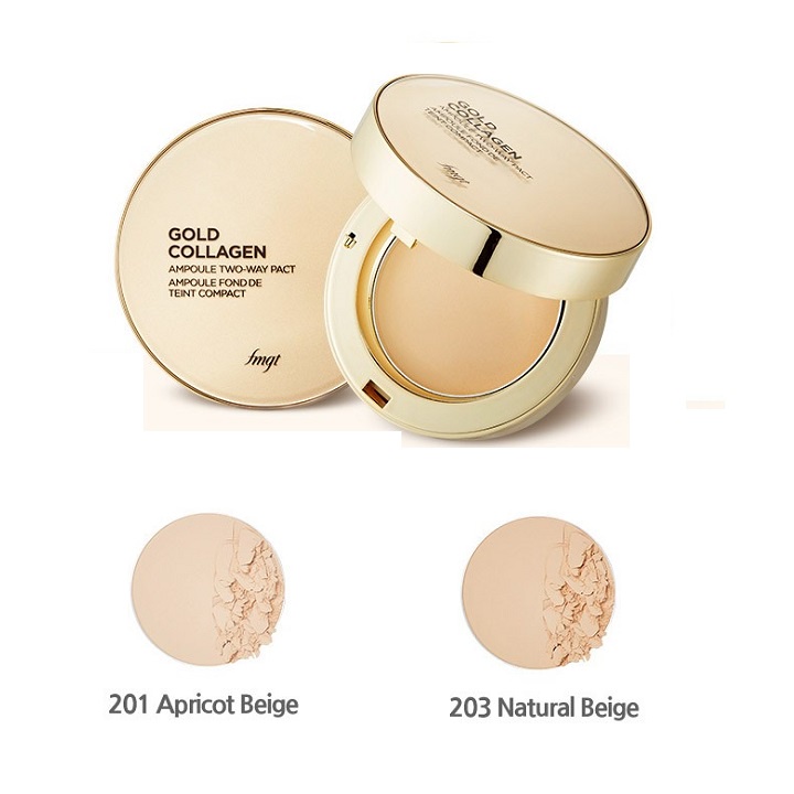 Phấn phủ trang điểm dưỡng da chống nắng Gold Collagen Ampoule Two Way Pact The Face Shop fmgt 9.5g SPF30+PA+++