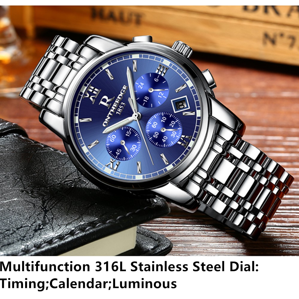 Đồng hồ nam ONTHEEDGE RZY026 dây đúc đặc chạy Full kim (Fullbox hãng) | BigBuy360 - bigbuy360.vn