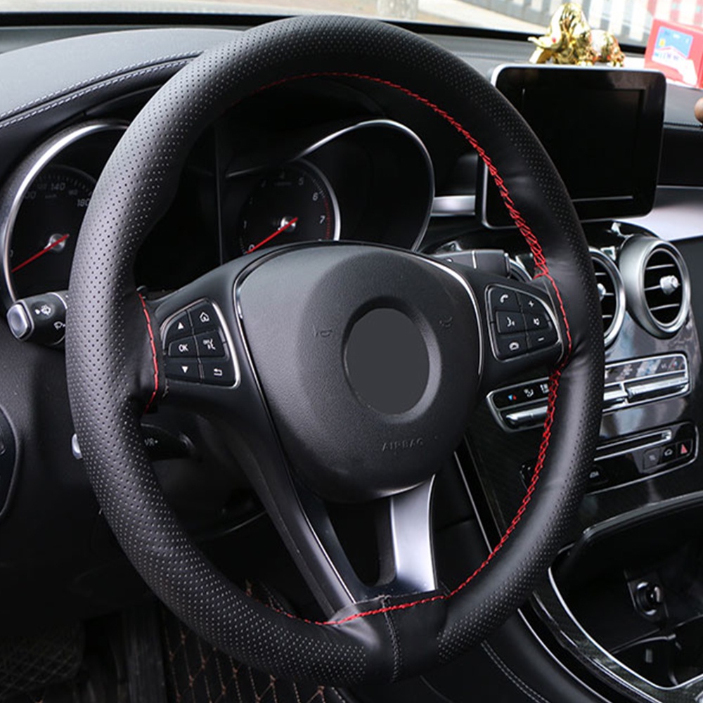 Vỏ Bọc Vô Lăng Bằng Da Thật Thoáng Khí Đường Kính 36cm 38cm 40cm Cho Xe Hơi