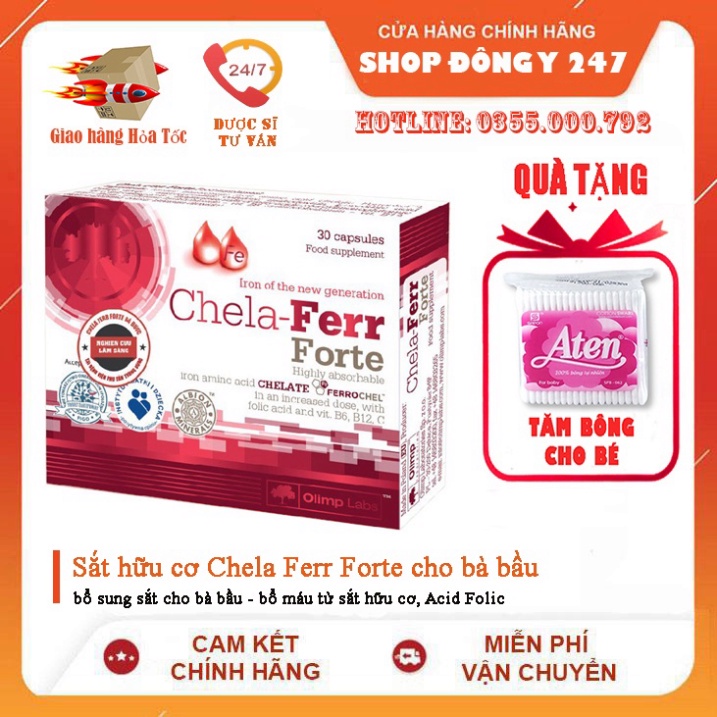 Sắt hữu cơ Chela Ferr Forte cho bà bầu