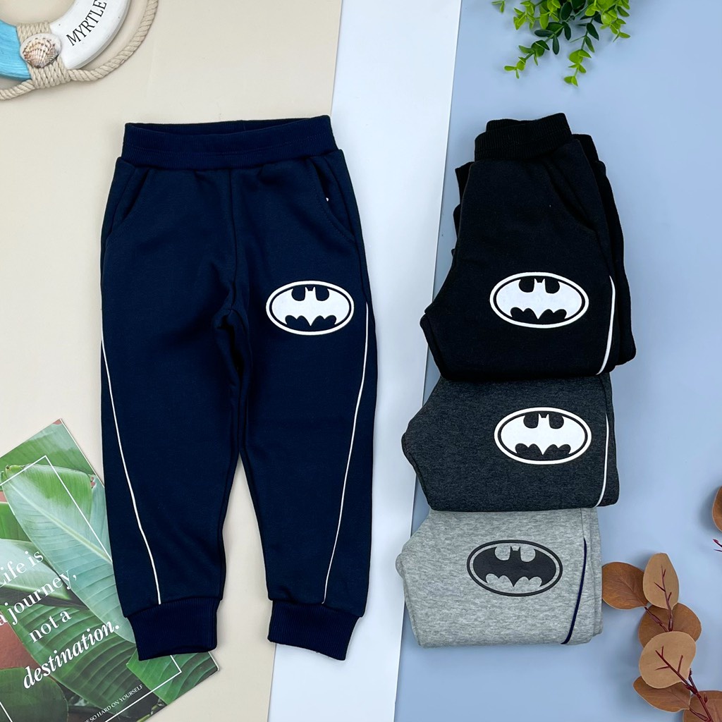 Quần nỉ bông LITIBABY, in người dơi Batman, size nhí 2/8 tuổi