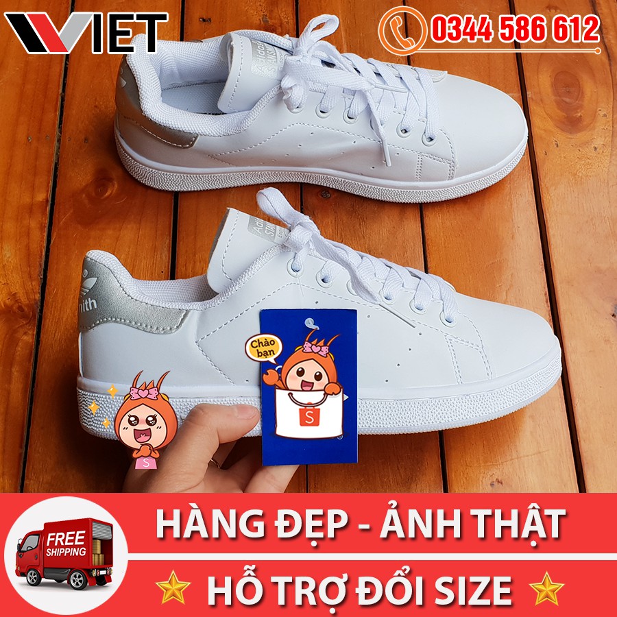 [FREE SHIP TOÀN QUỐC] Giày Thể Thao Stan Smith Gót Bạc Giá Rẻ