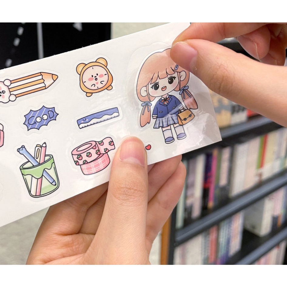 Miếng Dán Trang Trí laptop Điện Thoại Chống Thấm Nước Họa Tiết Hoạt Hình Dễ Thương