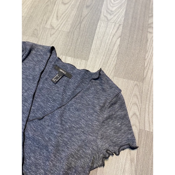 Áo croptop thun tăm f21 mã xám