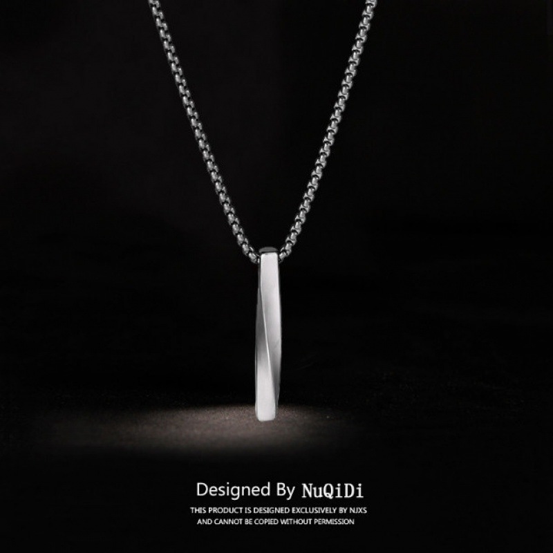 Dây chuyền thép không gỉ mặt xoắn thiết kế độc đáo cá tính thời trang