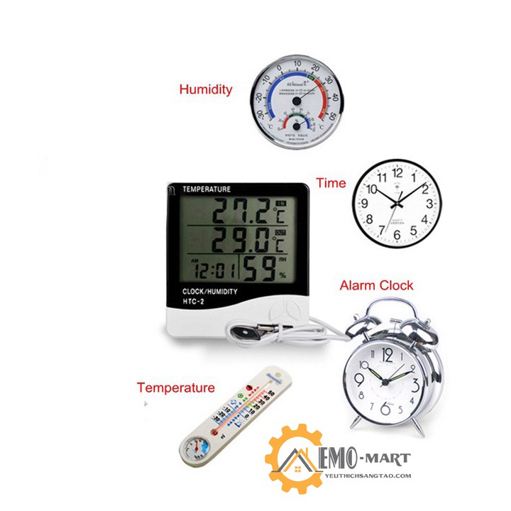 Máy đo độ ẩm nhiệt độ phòng HTC-2 💥 BH 1 Đổi 1- 30 Ngày 💥 Kết quả chính xác - Màn LCD sắc nét