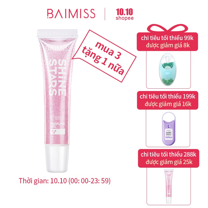 Nước hoa gel BAIMISS nhũ lấp lánh lưu hương lâu nhỏ gọn dễ mang theo 15g