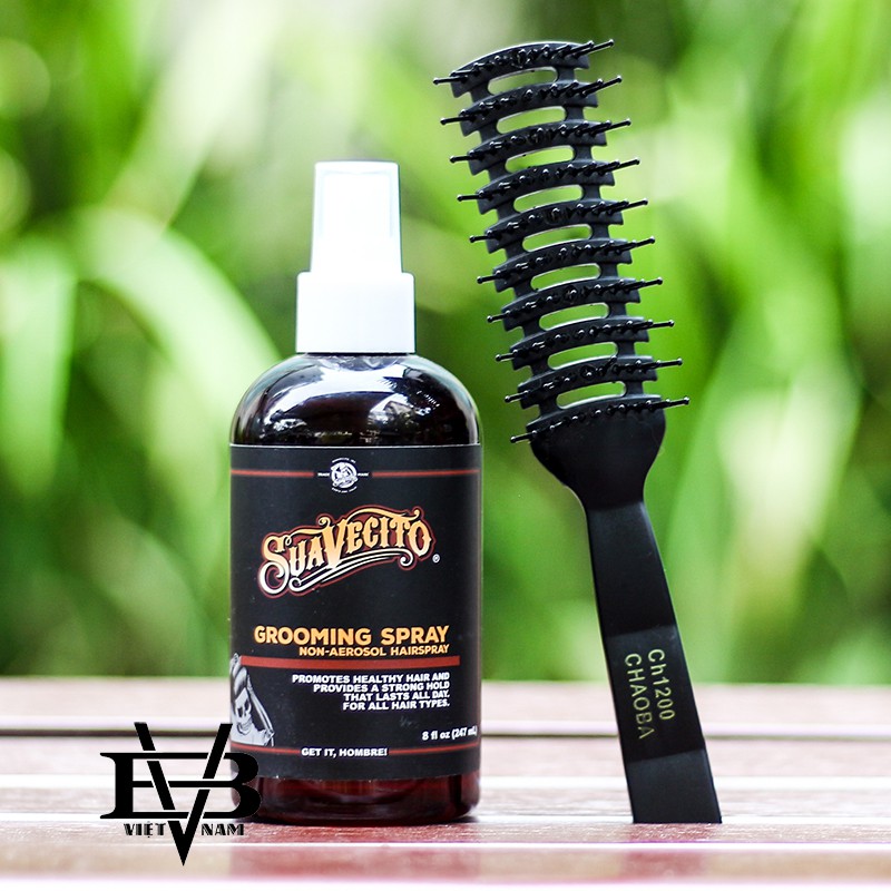 Chai xịt dưỡng Suavecito Grooming Spray 237ml USA phiên bản mới nhất + Tặng lược tạo kiểu cao cấp Chaoba