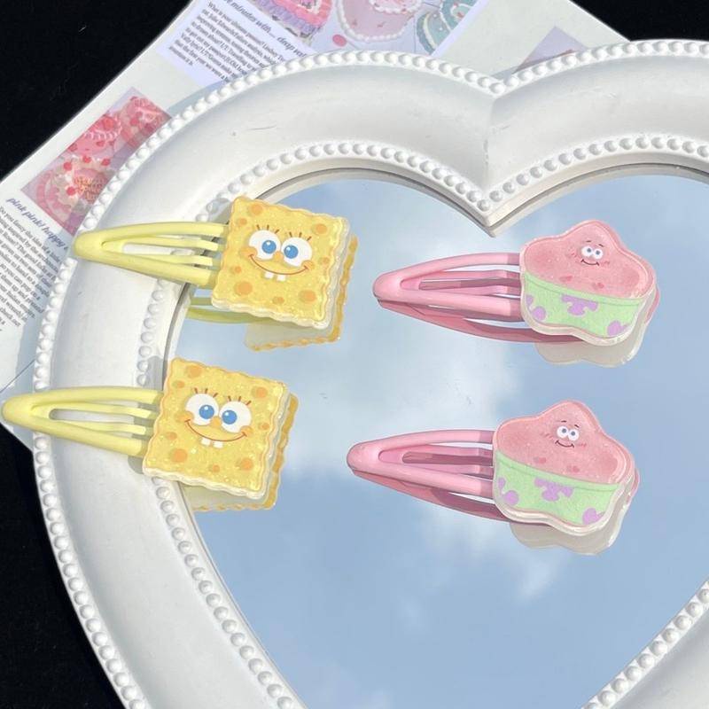 Kẹp Tóc Họa Tiết Hoạt Hình SpongeBob Ngọt Ngào Dễ Thương Cho Nữ