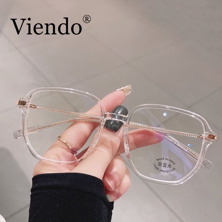 Kính mắt gọng vuông VIENDO đổi màu chống ánh sáng xanh và tia UV phong cách Hàn Quốc thời trang Cho Nam Nữ(có thể cắt cận thị ống kính)