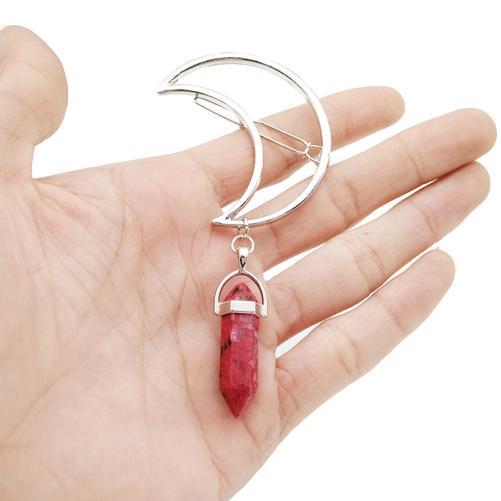 Kẹp Tóc Kim Loại Hình Mặt Trăng Khuyết Phong Cách Cổ Điển