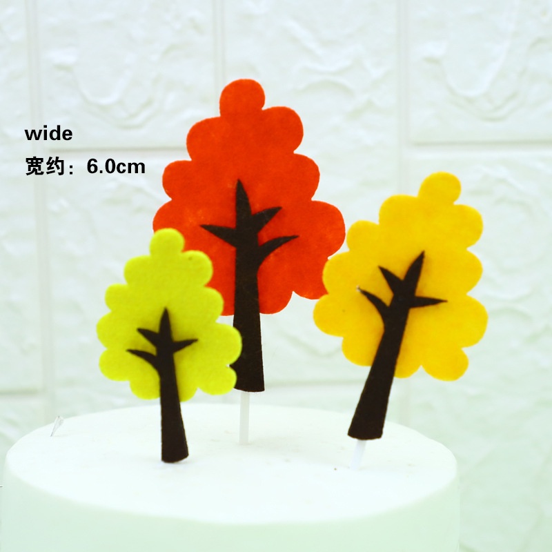 trang trí giáng sinh bánh kem [FREESHIP] cây trang trí bánh chất liệu vải xốp siêu đẹp