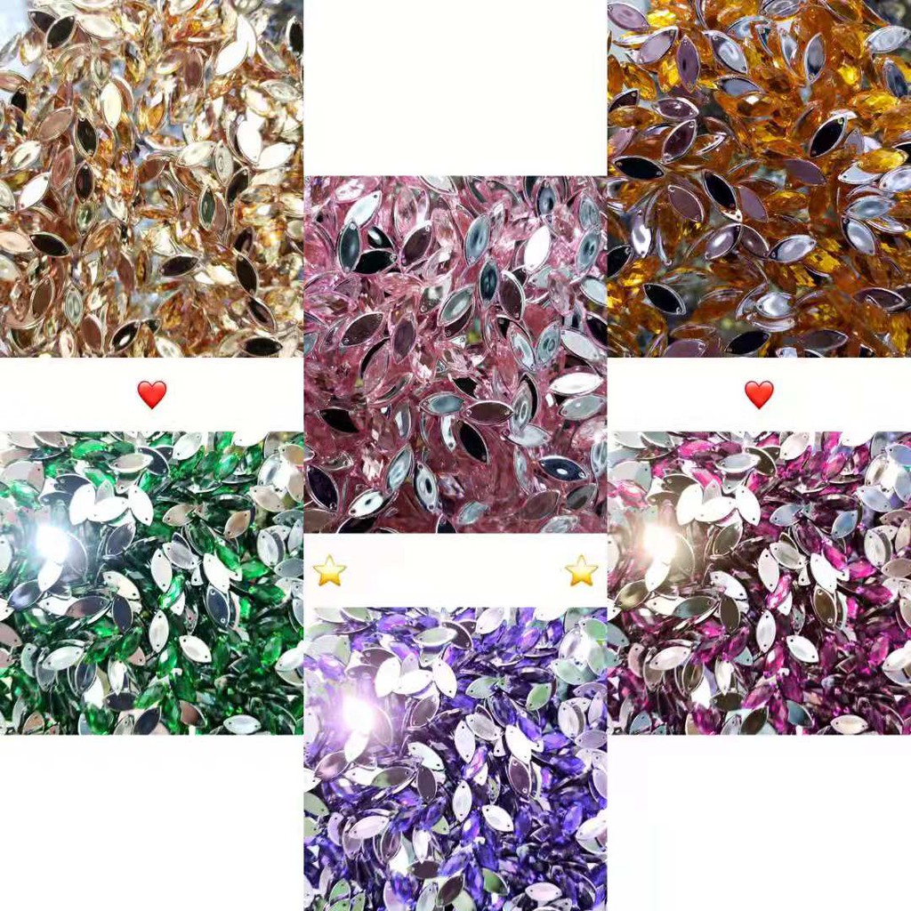 7x15 Đá Kết Lá Me Đính Kết Trang Phục - Phụ Kiện