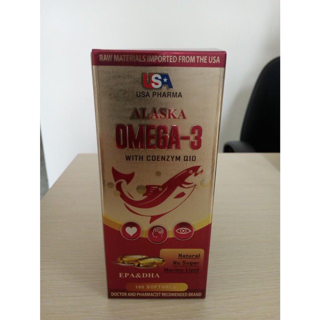 Dầu Cá Alaska Omega 3(100 viên) - Bổ Não, Tăng Cường Thị Lực, Giảm Nguy Cơ Mắc Bệnh Tim Mạch