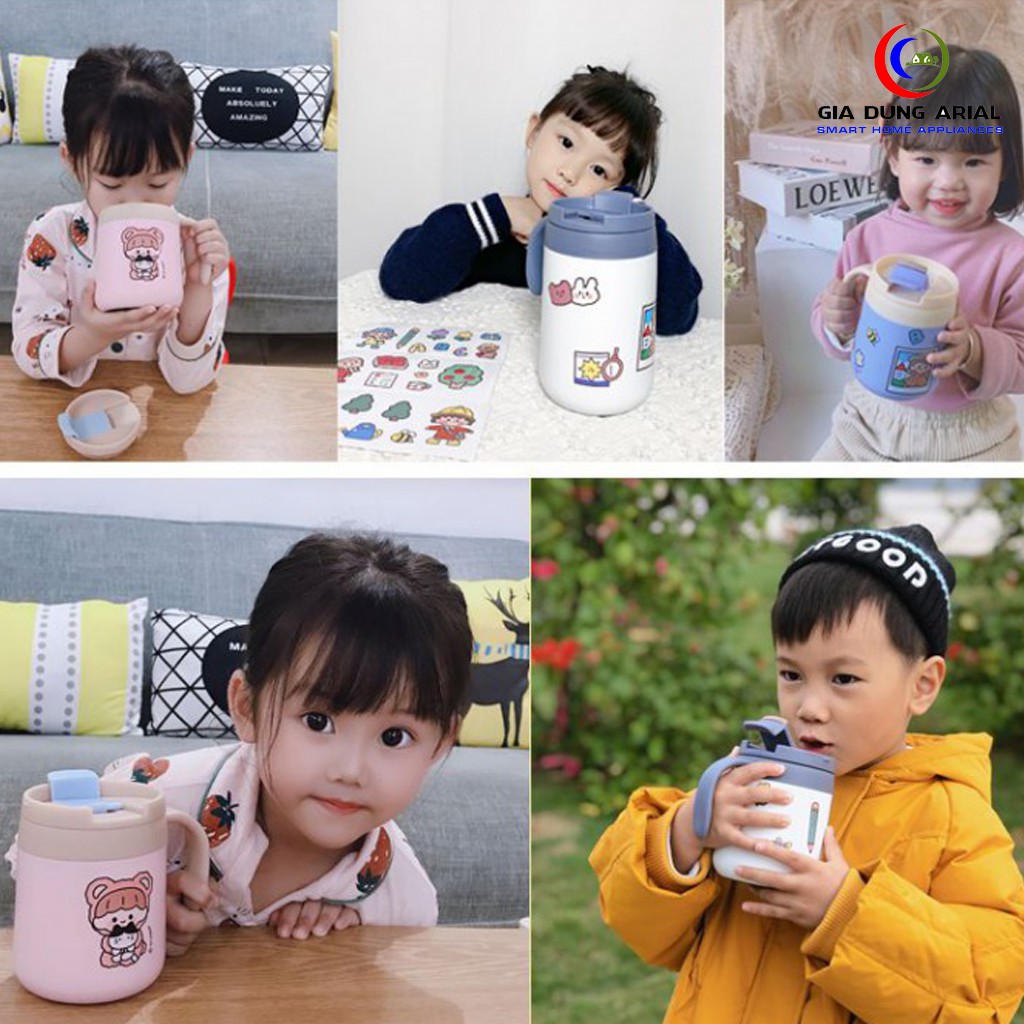 Cốc Giữ Nhiệt Cà Phê Có Tay Cầm HOT&COOL Thích Hợp Đựng Cafe Mang Về, Ly Giữ Nhiệt Văn Phòng Inox 304 Cao Cấp