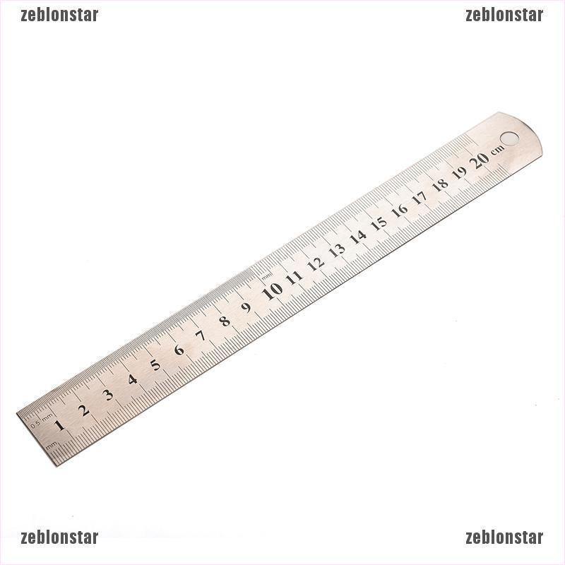 ❤Thước Kẻ Sọc Bằng Thép Không Gỉ 20cm Hai Mặt