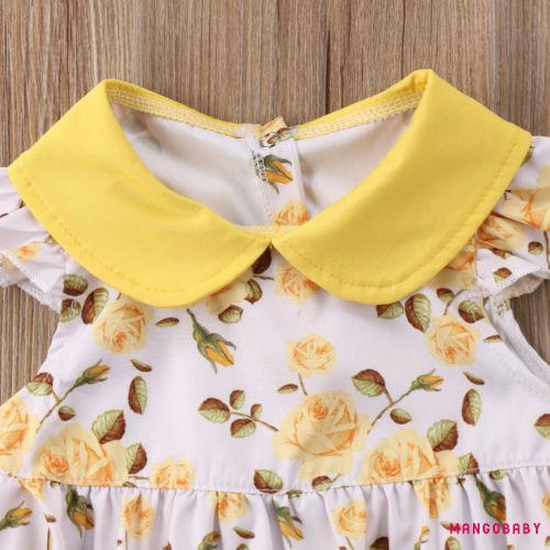 Áo Liền Quần In Hoa Cho Bé Gái