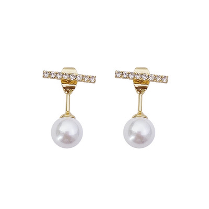 Bông Tai Mạ Bạc 925 Đính Đá Ngọc Trai Nhân Tạo Phong Cách Hàn Quốc Thời Trang