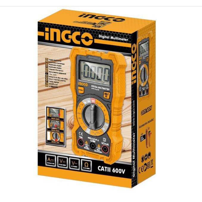 Đồng hồ đo điện vạn năng INGCO DM2002 | Đồng hồ vạn năng Màn hình LCD 2000 số đếm Chỉ thị số DCV 200mV/2V/20V/200V/600V