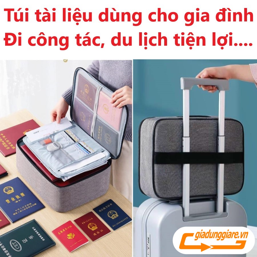 Cặp tài liệu gia đình túi đựng tài liệu đa năng đựng giấy tờ hồ sơ quan trọng nhiều ngăn bền đẹp chống nước chống ẩm