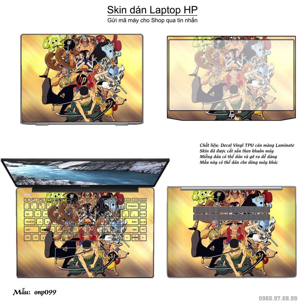 Skin dán Laptop HP in hình One Piece nhiều mẫu 9 (inbox mã máy cho Shop)