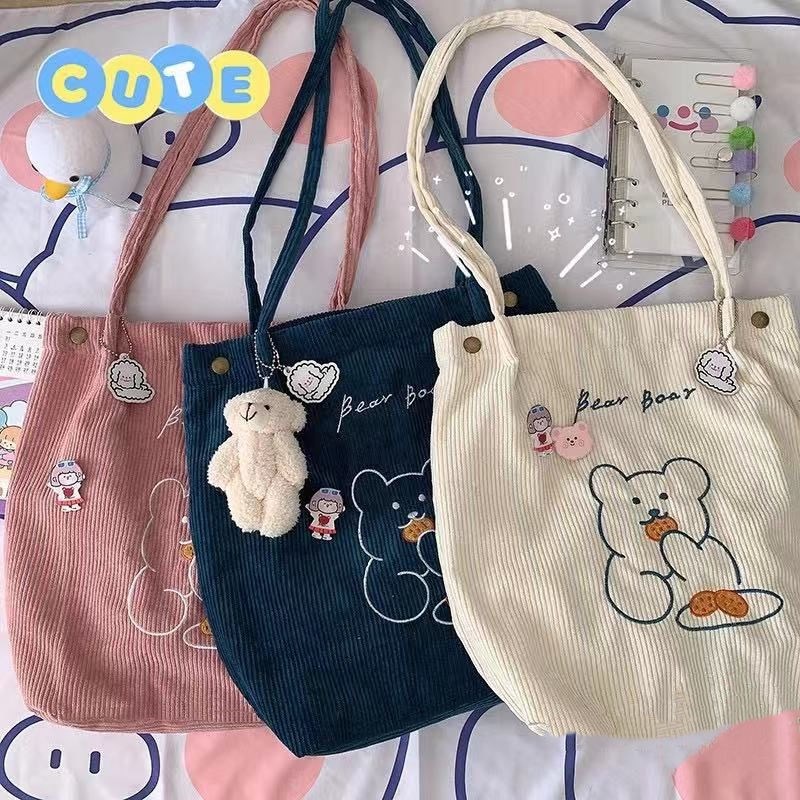 Túi xách canvas IELGY phong cách Harajuku Nhật Bản dễ thương