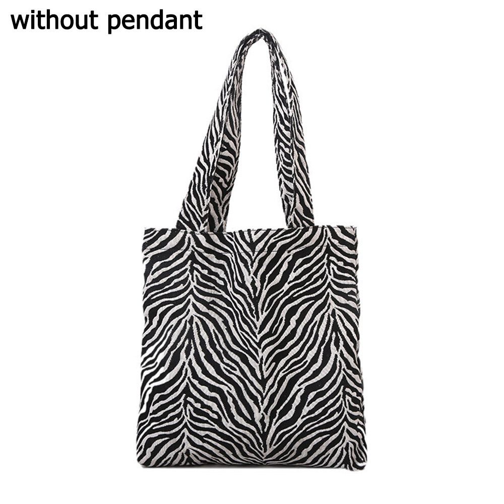 Túi xách vải canvas họa tiết ngựa vằn thời trang dành cho nữ