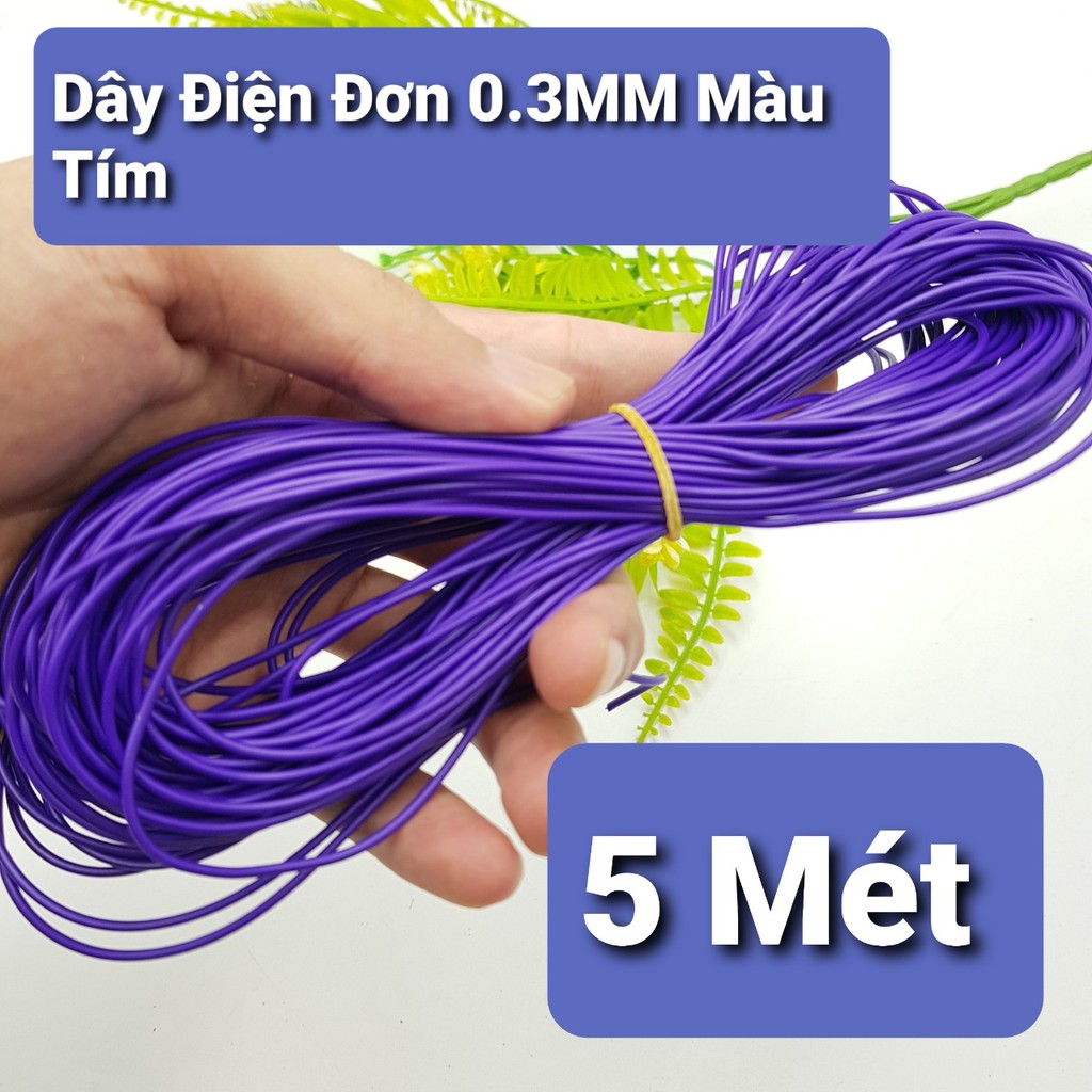 Cuộn Lẻ 5 Mét Dây Điện Đơn 0.3MM Lõi Đồng Các Mâu❤️Dây Điện 0.3MM Kết Nối Thiết Bị Nhiều Mầu