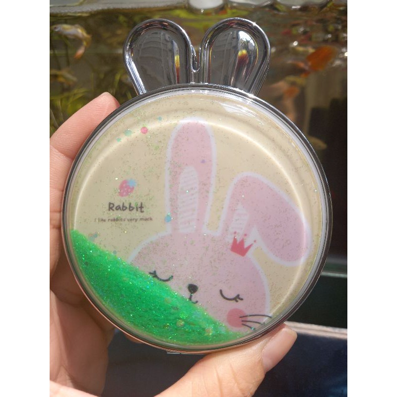 Gương Mini Cầm Tay Thỏ Kim Tuyến Xinh Lung Linh
