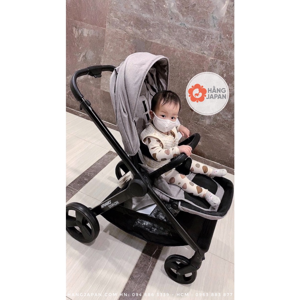 Xe đẩy trợ lực gấp gọn APRAMO EXXPLORE cho bé từ ss tới 36 tháng hàng chính hãng