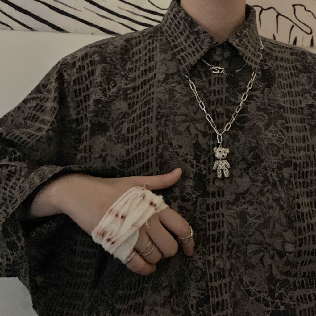 Dây Chuyền Nhiều Lớp Mặt Hình Gấu Phong Cách Retro 2266