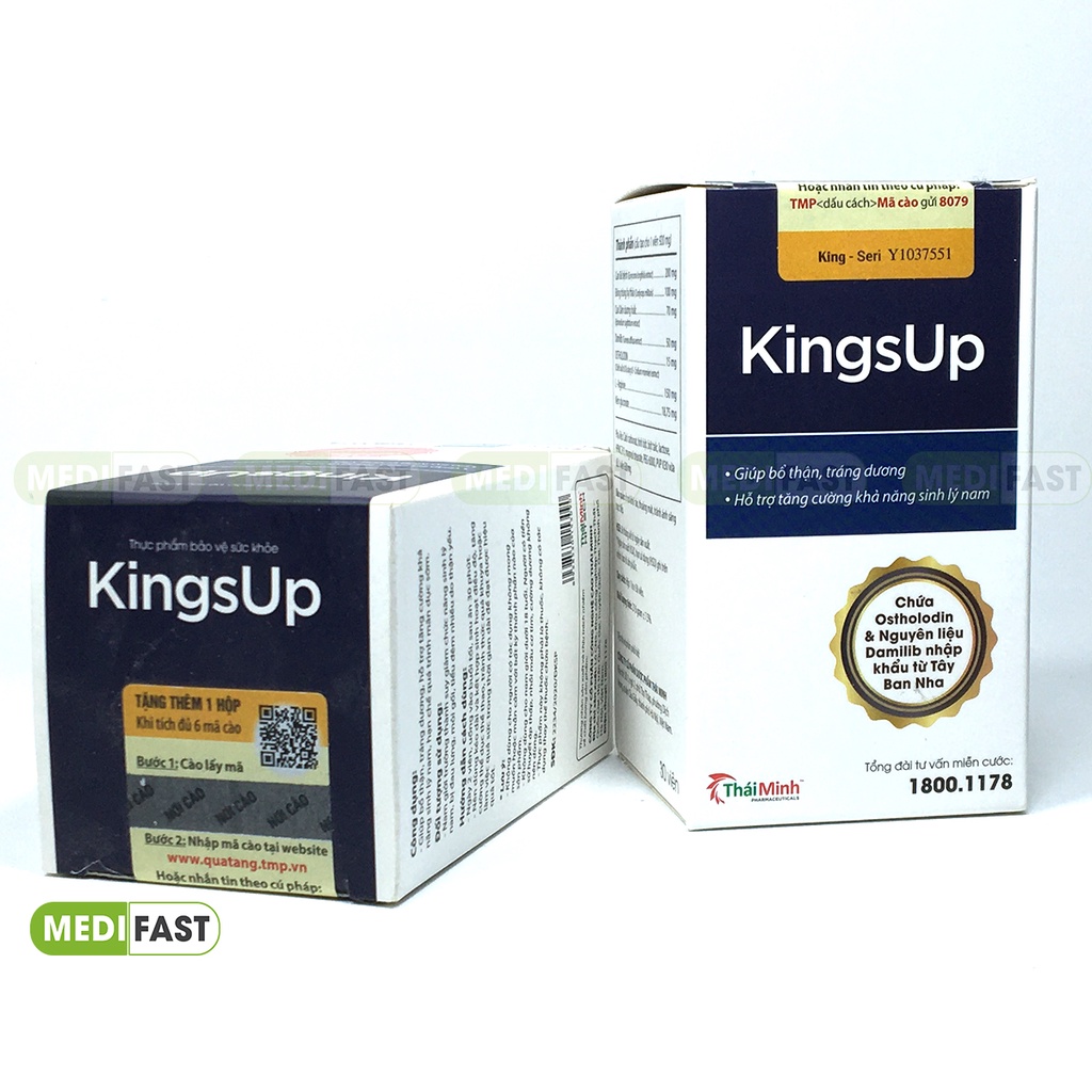KingsUp - hỗ trợ tăng cường khả năng sinh lý nam hộp 30 viên - Mua 6 tặng 1 bằng tem tích điểm