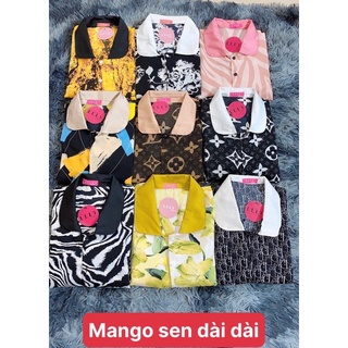 Đồ bộ pijama - bộ lụa mango loại 1 cao cấp cổ sen dài tay hoạ tiết sang trọng❤️