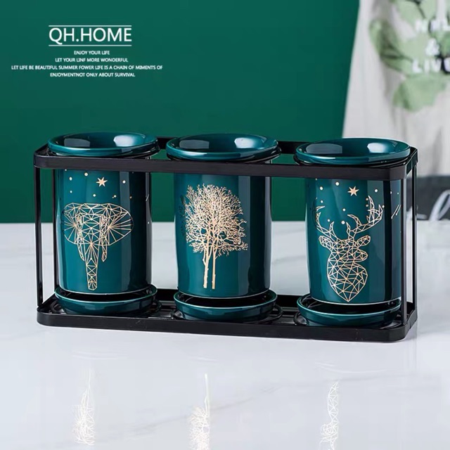 (Có sẵn )Bộ 3 ống đũa sứ xanh | BigBuy360 - bigbuy360.vn