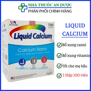 Viên uống bổ sung canxi Liquid Calcium + D3bổ sung canxi, ngăn ngừa loãng xương, phát triển chiều cao – Hộp 100 viên