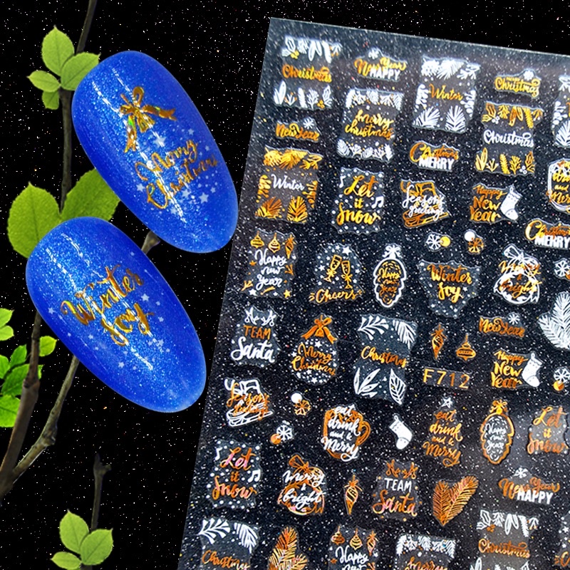 sticker noel 3d dán móng tay nail
