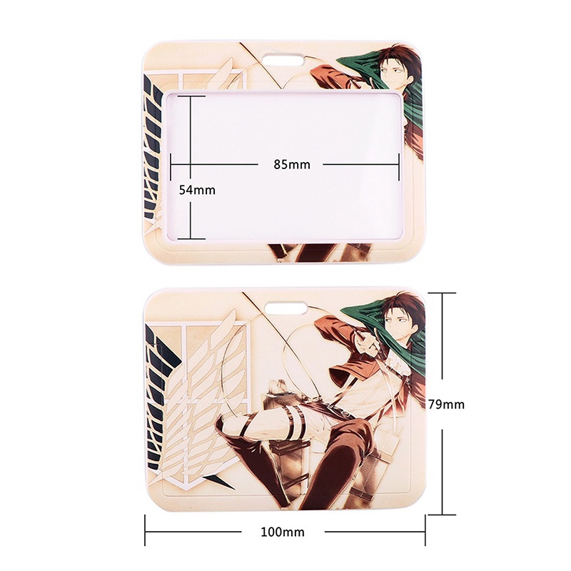 Vỏ Bảo Vệ Thẻ Kèm Dây Đeo Cổ In Hoạt Hình Attack on Titan Dễ Thương Cho Học Sinh