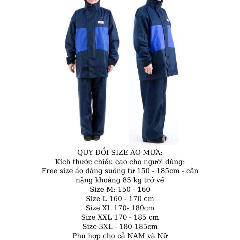 Bộ Quần Áo Mưa 2 Lớp Cao Cấp Thành Long Nhiều Kích Cỡ