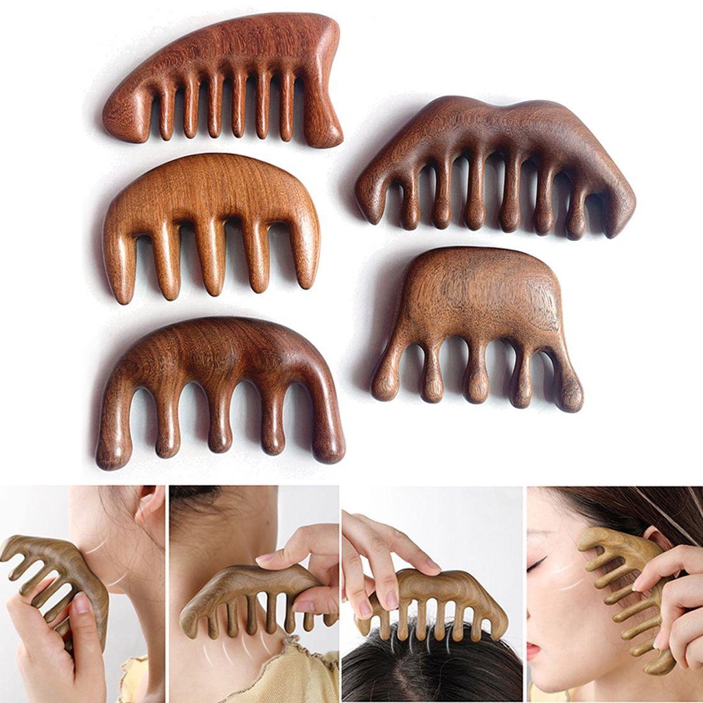 Lược Gỗ Mát Xa Bấm Huyệt Thư Giãn Chăm Sóc Tóc