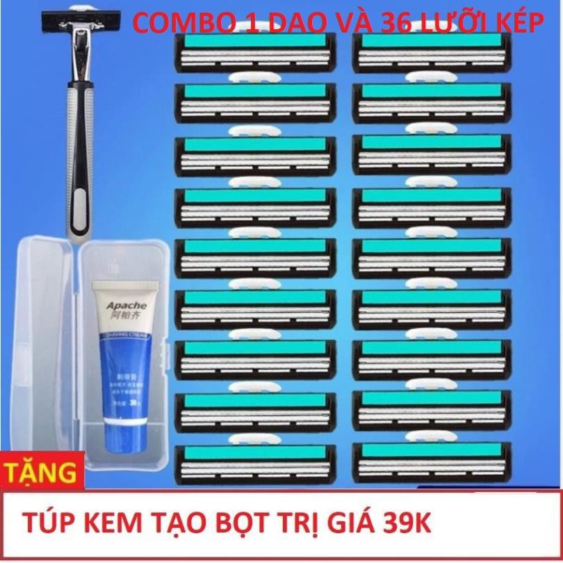 Bộ dao cạo râu 36 đầu lưỡi TẶNG kem cạo râu