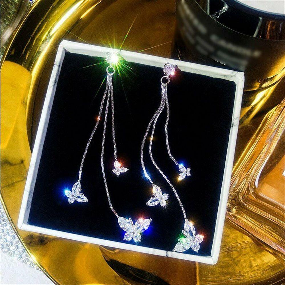 1 Đôi Bông Tai Thả Thời Trang|Nhẫn Đính Đá Zircon Thời Trang