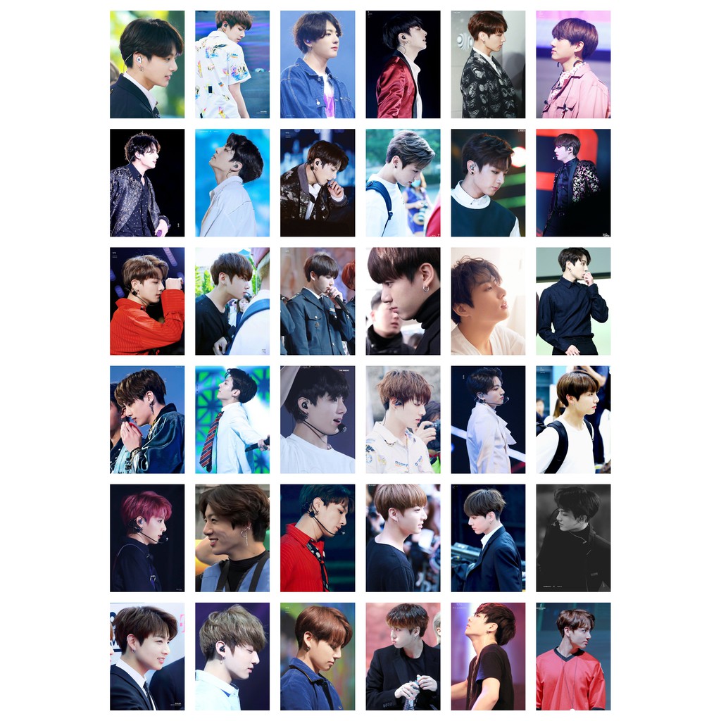 Lomo card 36 ảnh thành viên BTS Jungkook bộ ảnh tổng hợp góc nghiêng