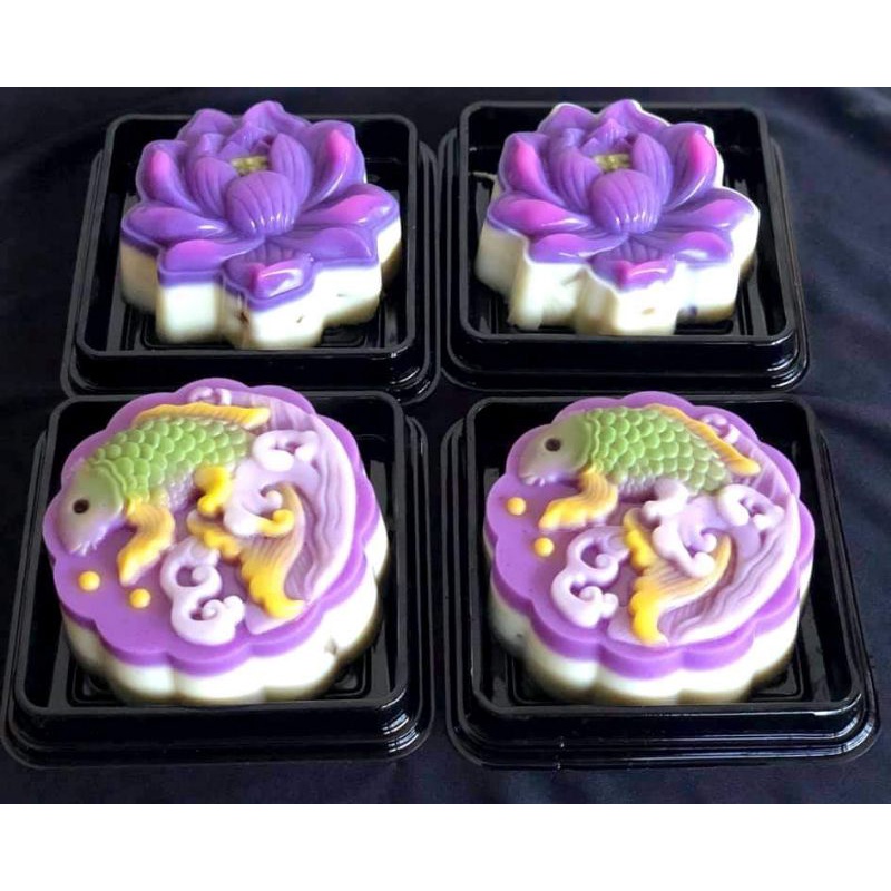 Khuôn thạch 4 ô hình hoa sen , cá chép
