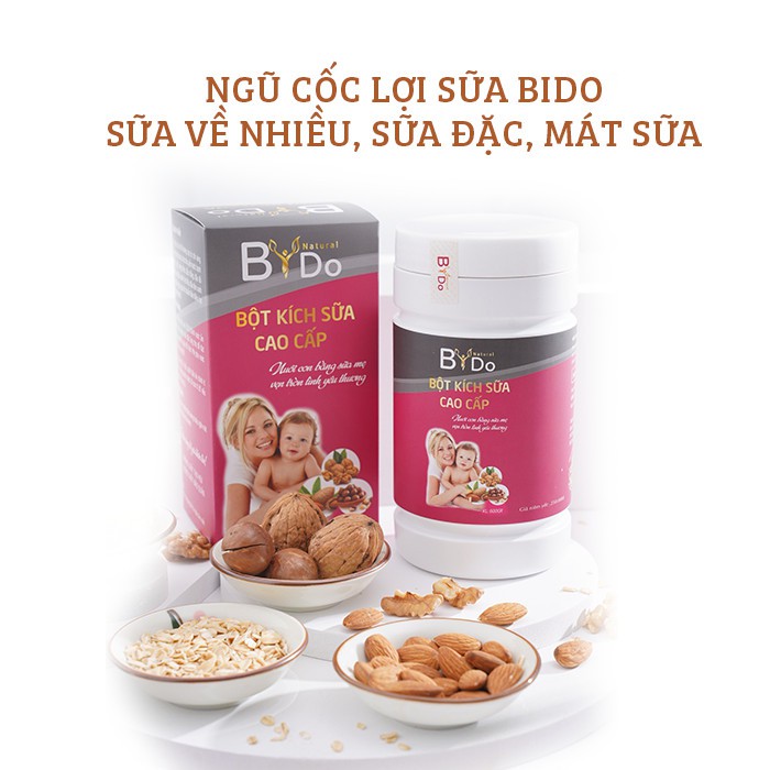Ngũ cốc lợi sữa Bido 600 gram, sữa về nhiều sau 3-5 ngày, đặc sữa, mát sữa, con tăng cân đều, hạn chế ốm vặt