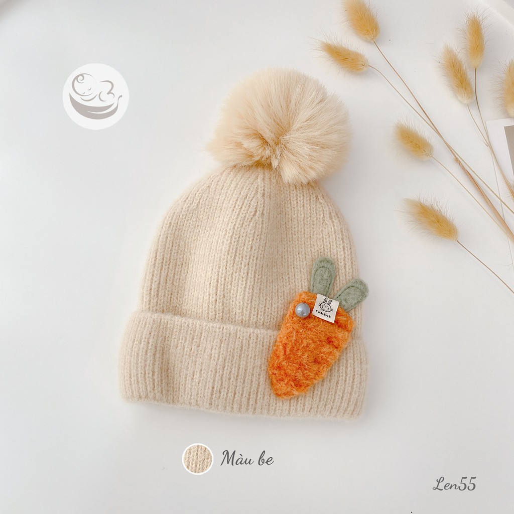 LEN55 Nón len cà rốt 2 lớp giữ ấm cho bé yêu từ 6-24 tháng của Mama Ơi - Thời Trang cho bé