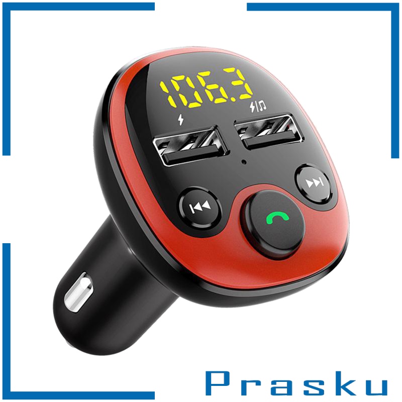 [PRASKU]Bluetooth Car Hands-Free MP3 Player FM Transmitter Multifunction Charger