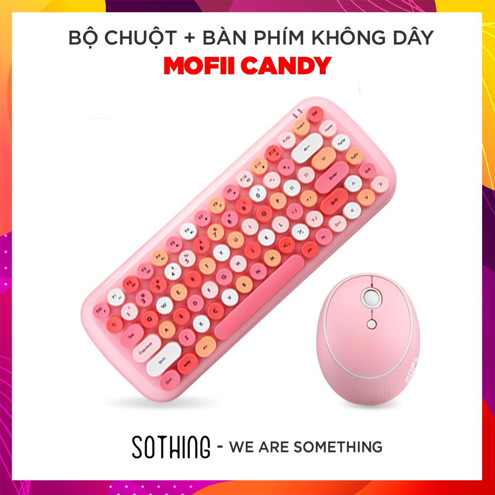 [Phiên bản mới] Bộ Bàn Phím Không Dây Giả Cơ &amp; Chuột MOFII Candy Colorful - Hàng Chính Hãng